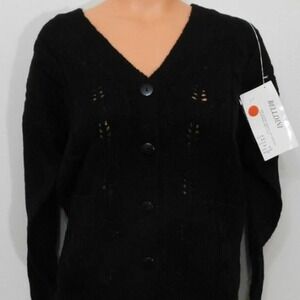 4340 Belldini Black Women's Cardigan Acrylic Sweater - Small
